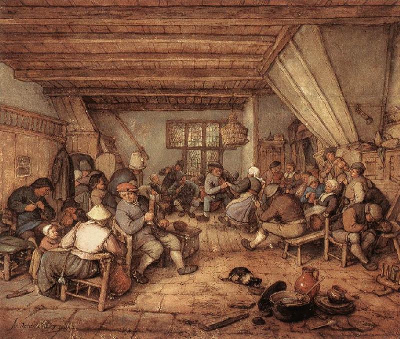 OSTADE, Adriaen Jansz. van Feasting Peasants in a Tavern ag